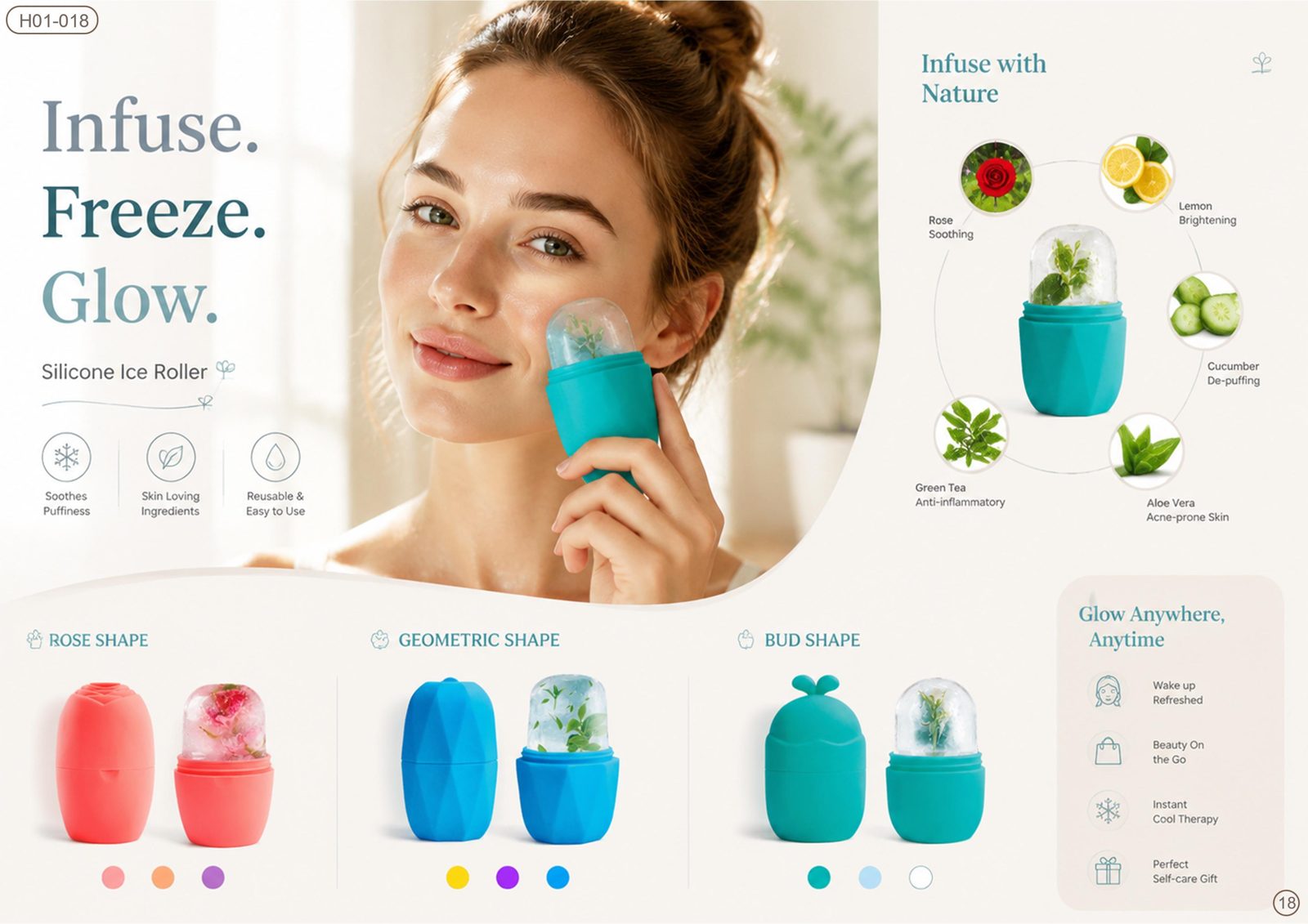 Silicone Ice Roller (Infuse - Freeze - Glow)