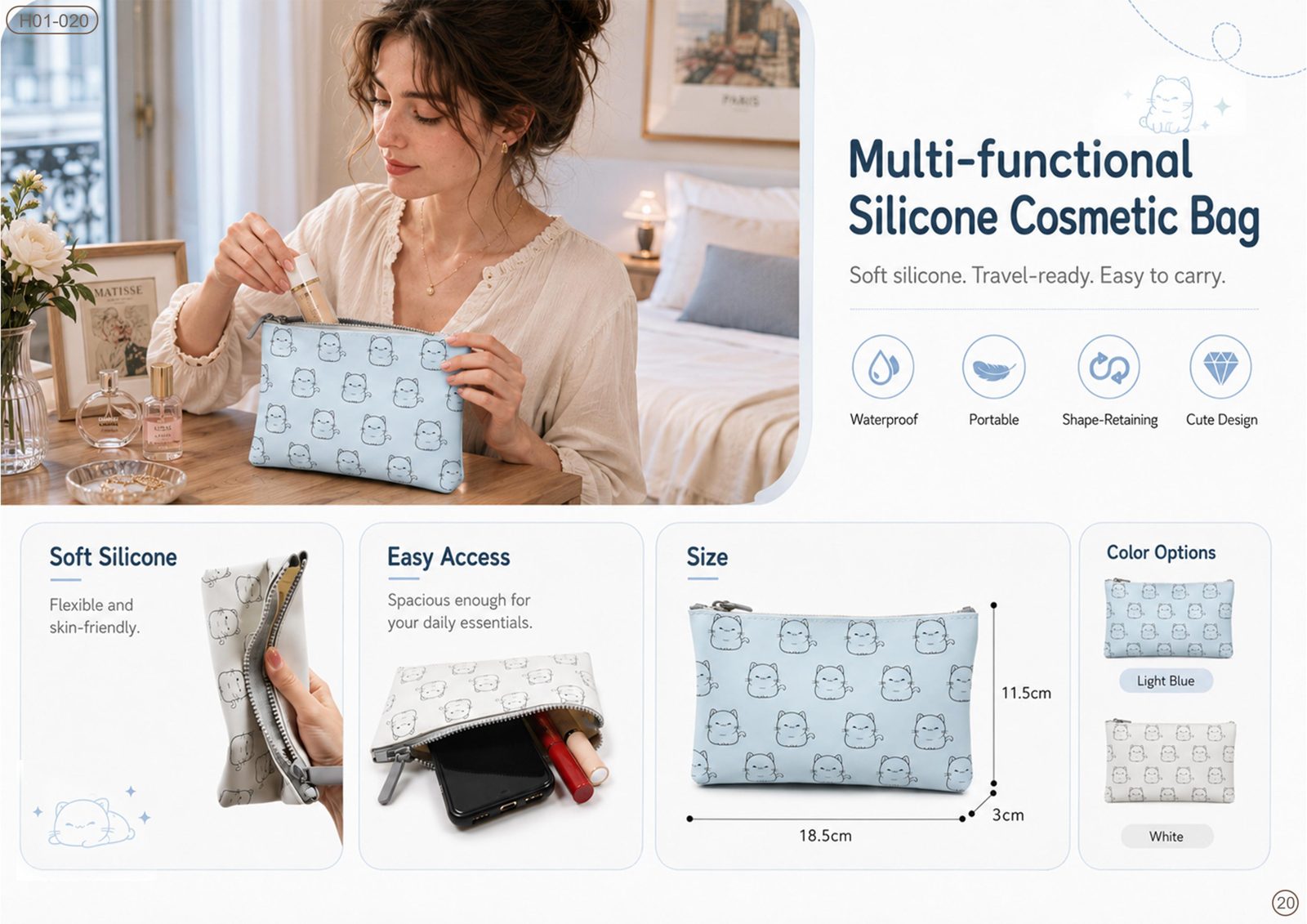 Multi-functional Silicone Cosmetic Bag